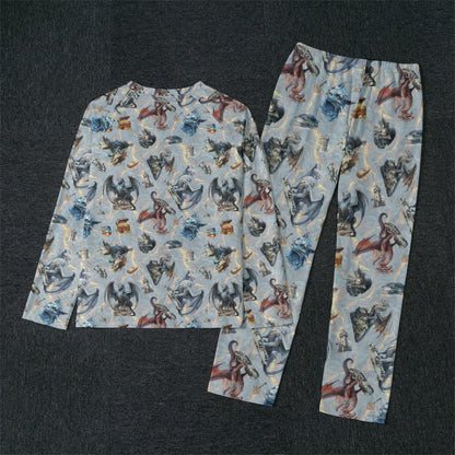 10 Misc Designs, Men’s Raglan Sleeve Pajamas with Wide Ankles