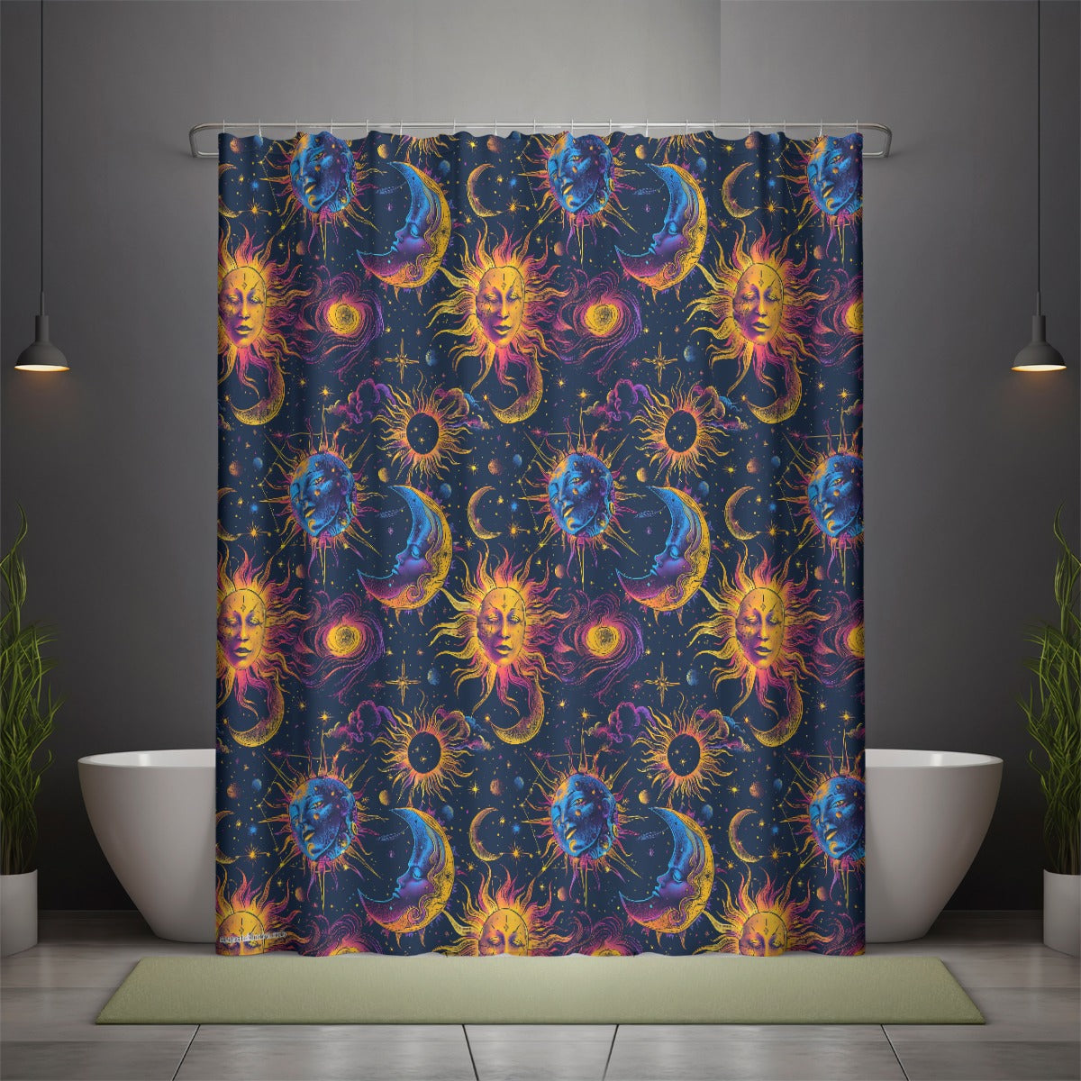Astrological Design, Polyester Shower Curtain in 4 sizes