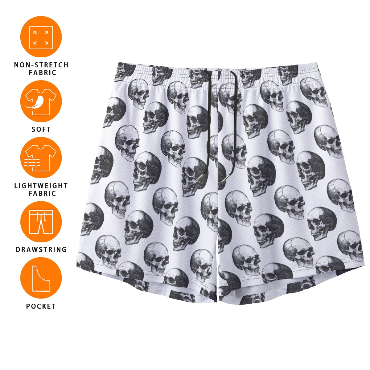 Skulls, Men’s Sports, Pocketed Shorts