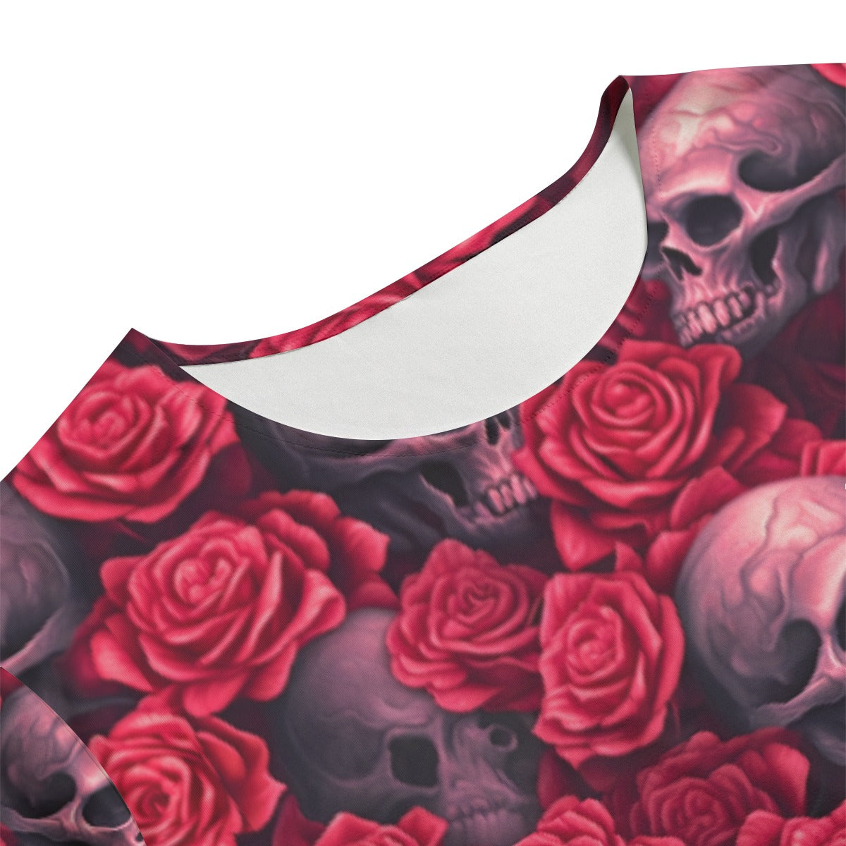 Roses and Skulls, Women’s 2 Piece T Shirt Set With Short Sleeve