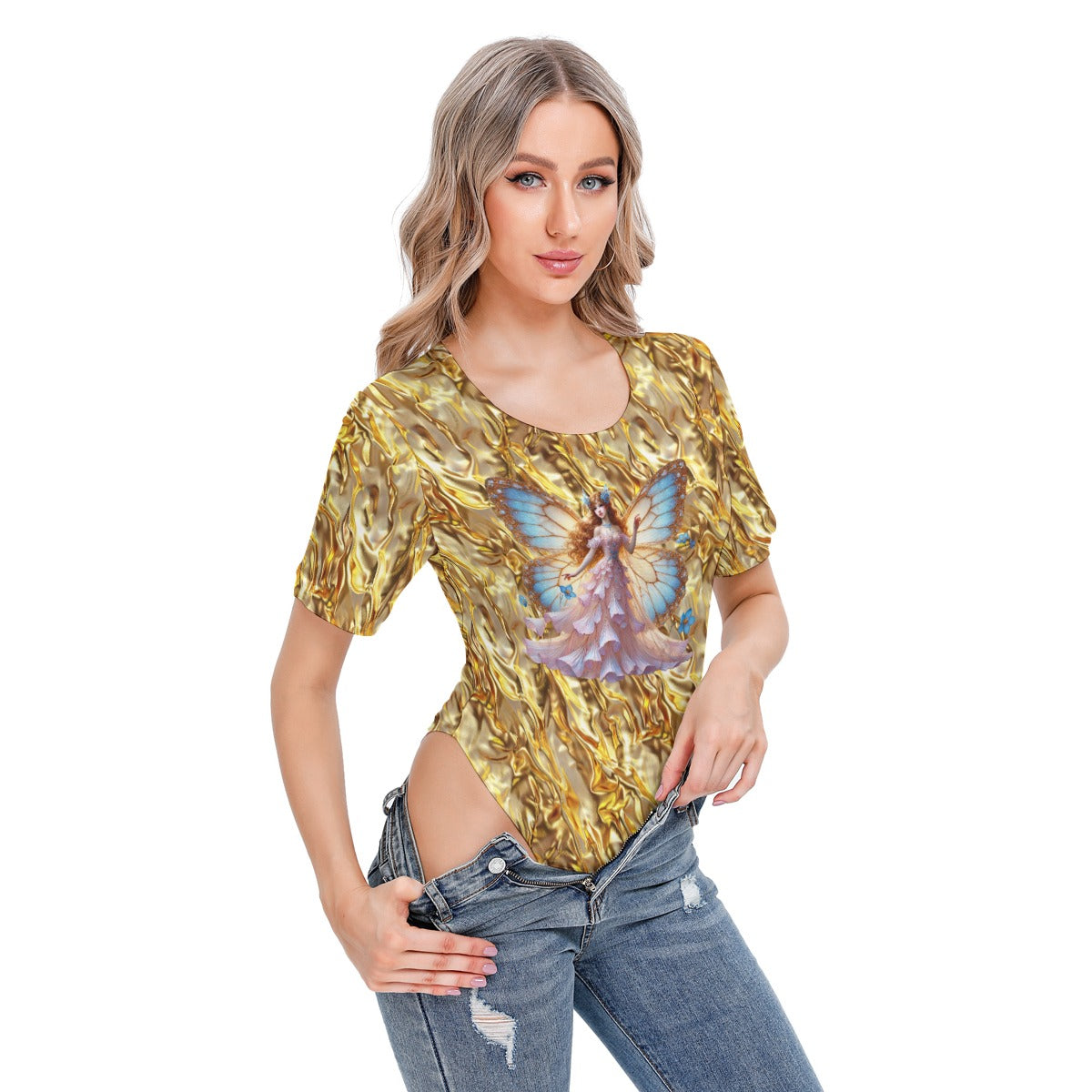 Fairy on Gold, Women’s Short Sleeve Body Suits