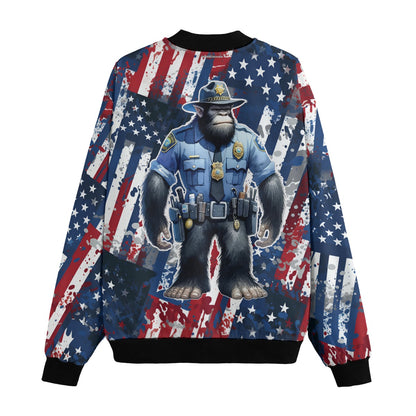 Bigfoot / Sasquatch Police Officer, Fleece Bomber Jacket