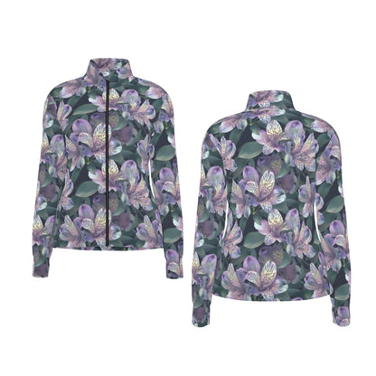 10 Flower Designs, Women’s Long Sleeve Thumbhole Jacket