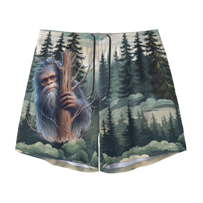 Sasquatch Themed, Men’s Sports, Pocketed Shorts
