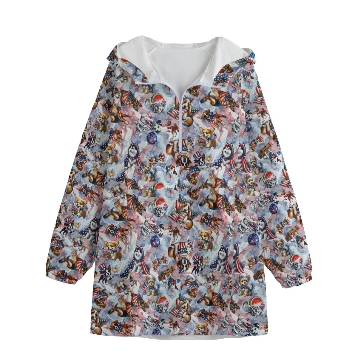 8 Patriotic Designs, Adult Windbreaker Long Jacket