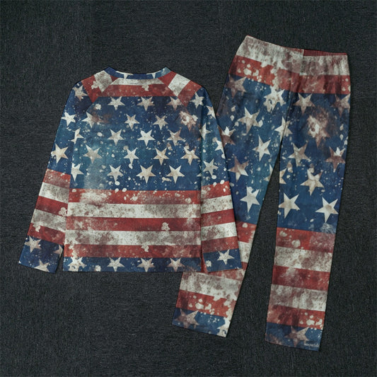 Donald Trump Captain America, Men’s Raglan Sleeve Pajamas with Wide Ankles