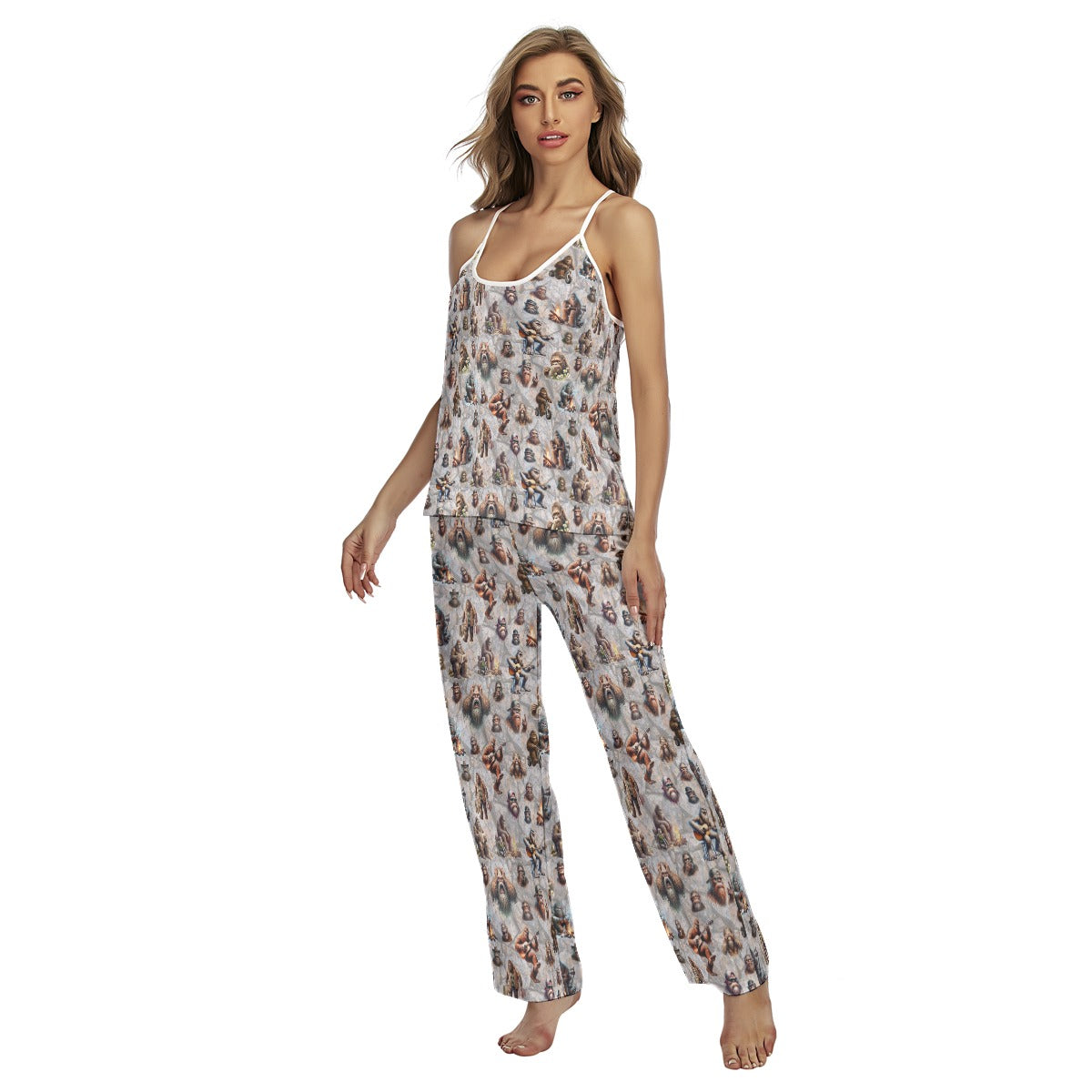 10 Sasquatch, Bigfoot Designs, Women's Cami Pajamas Set