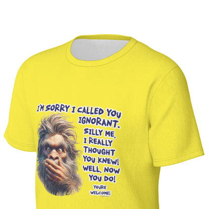 Bigfoot / Sasquatch "I'm sorry I called..", Unisex Short Sleeve O-Neck Cotton T Shirt