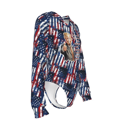 Donald Trump, "You're right...", Women's Raglan Sleeve Hooded Bodysuit