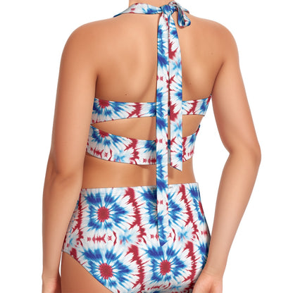 9 Tie Dye Designs, Women’s Bikini Halter Swimsuit, Two Piece Set