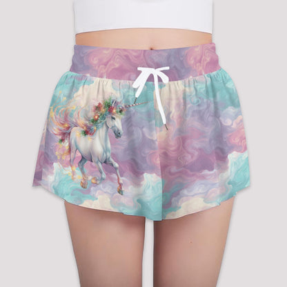 Unicorn, Girls Sports Culottes, Butterfly Shorts w/ Pocket
