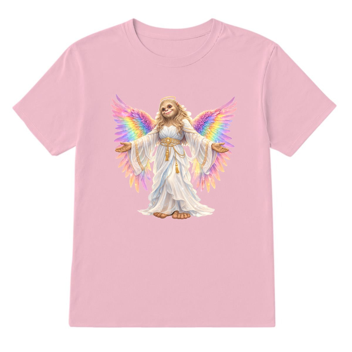 Bigfoot Sasquatch Rainbow Angel, Unisex Gildan 5000 Cotton T