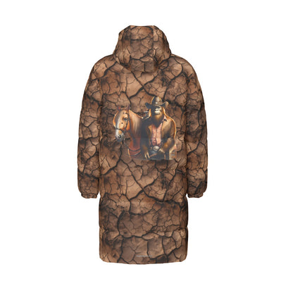 Bigfoot / Sasquatch Cowboy, Long Down Jacket / Coat