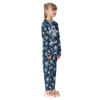 Yeti on Snowflakes, Kid's Long Pajamas Set