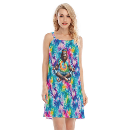 Hippie Yoga Bigfoot / Sasquatch, Woman’s Sleeveless Cami Dress