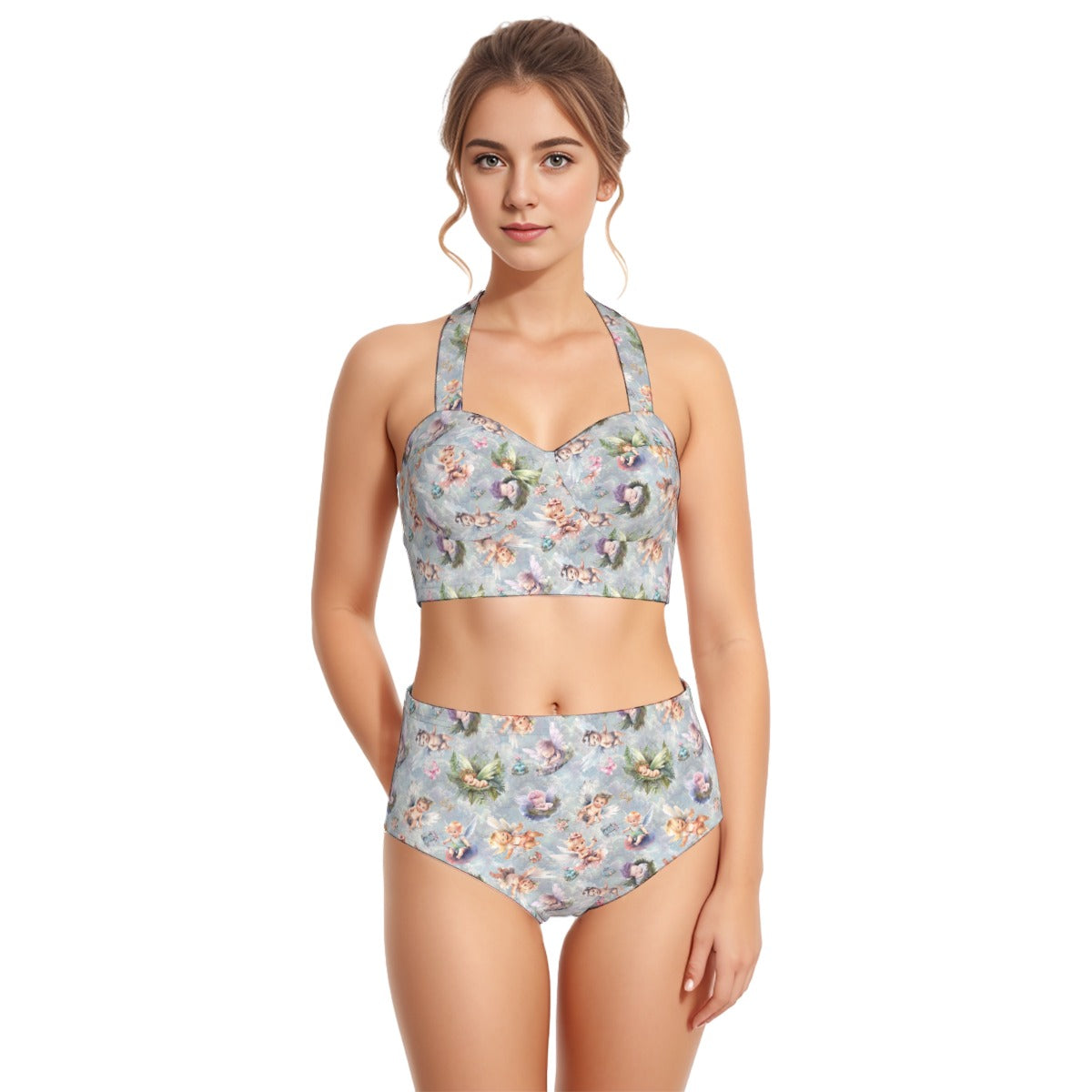 6 Fairy Designs, Women’s Bikini Halter Swimsuit, Two Piece Set