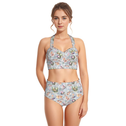 6 Fairy Designs, Women’s Bikini Halter Swimsuit, Two Piece Set