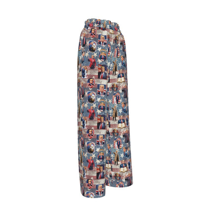10 Donald Trump Design, Women’s Faux Silk Wide-Leg Pants