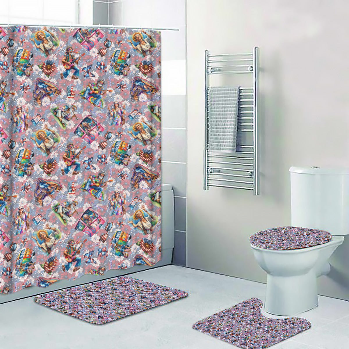 8 Patriot Design, 4 Piece Bathroom Set - 4 Sizes