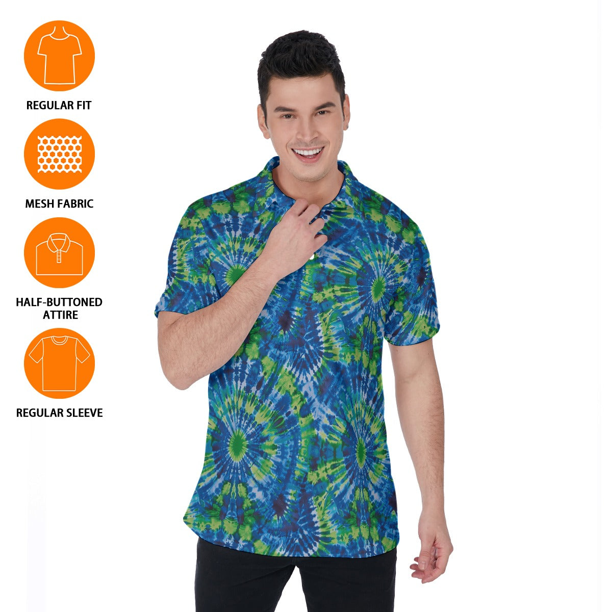 10 Tie Dye Designs, Men's Polo Shirts