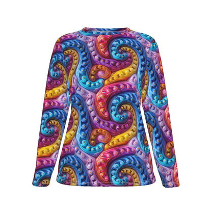 Rainbow Swirl, Women’s Oversized Cotton Tee Shirt