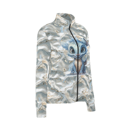 Baby Dragon on Silver Water, Women’s Long Sleeve Thumbhole Jacket