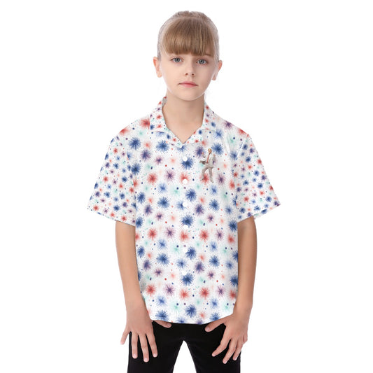 Dancing Donald Trump, Fireworks, Kid's Hawaiian Vacation Shirt