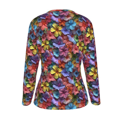 10 Beautiful Flower Designs, Women’s Oversized Cotton Tee Shirt