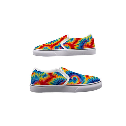 12 Tie Dye Designs, Kids Slip On Canvas Sneakers, Slip On Shoes, No Touch Shoes