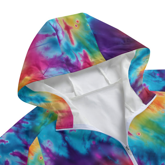10 Tie Dye Designs, Adult Windbreaker Long Jacket