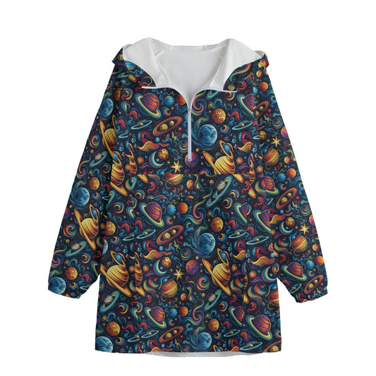 12 Galaxy, Space Designs, Adult Windbreaker Long Jacket