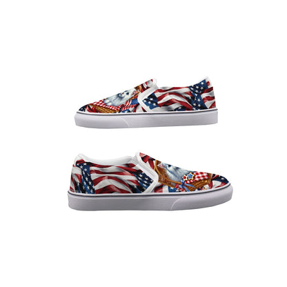 Patriot Kitties Kids Slip On Canvas Sneakers, Slip On Shoes, No Touch Shoes