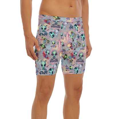 6 Alien Designs, Men’s Long Boxer Briefs