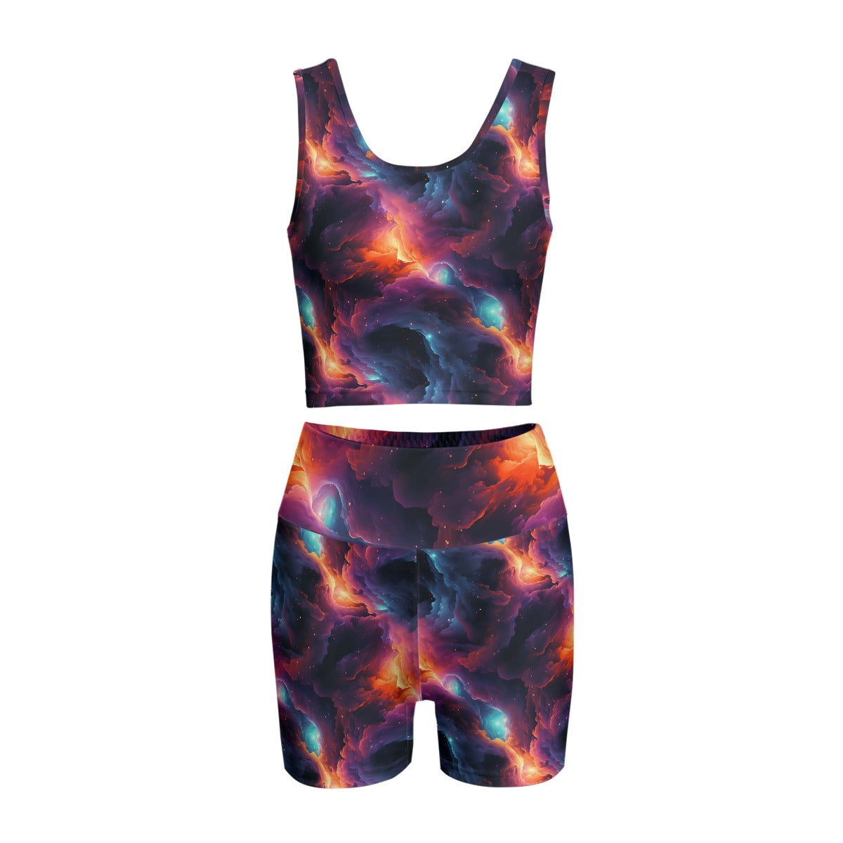 12 Galaxy / Outer Space Designs, Women’s 2 Piece Yoga Short Set