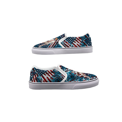 Donald Trump Dancing Kids Slip On Canvas Sneakers, Slip On Shoes, No Touch Shoes