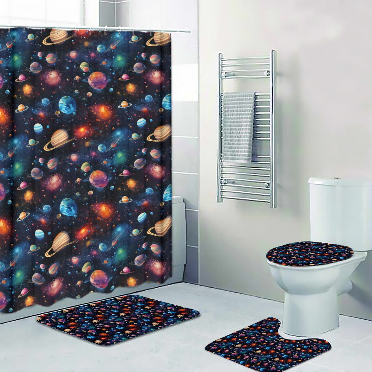 12 Galaxy / Outer Space Designs, 4 Piece Bathroom Set - 4 Sizes