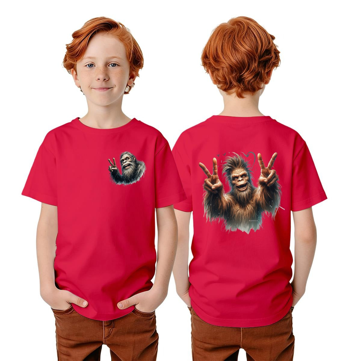 Bigfoot Sasquatch Designs, Kid’s Double Sided Gildan 5000B T Shirt