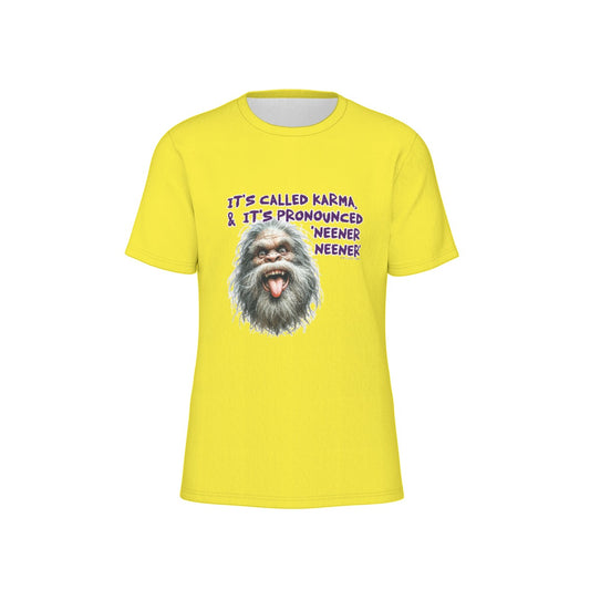 Bigfoot / Sasquatch "It's call karma", Unisex Short Sleeve O-Neck Cotton T Shirt