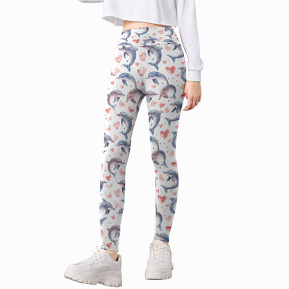 Dolphin & Hearts, Kid’s Leggings