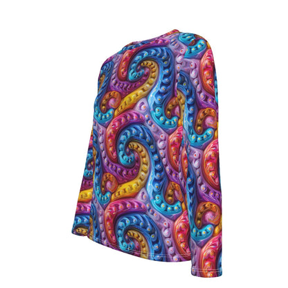 Rainbow Swirl, Women’s Oversized Cotton Tee Shirt