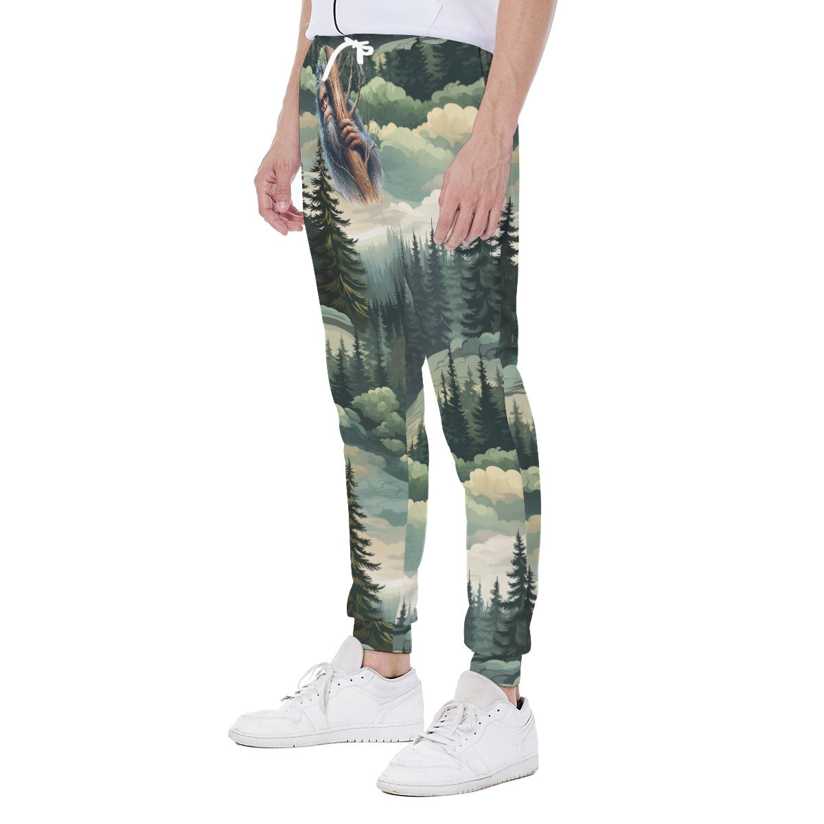 Hiding Bigfoot / Sasquatch in Woods, Men’s Sweatpants w/ Back Pocket