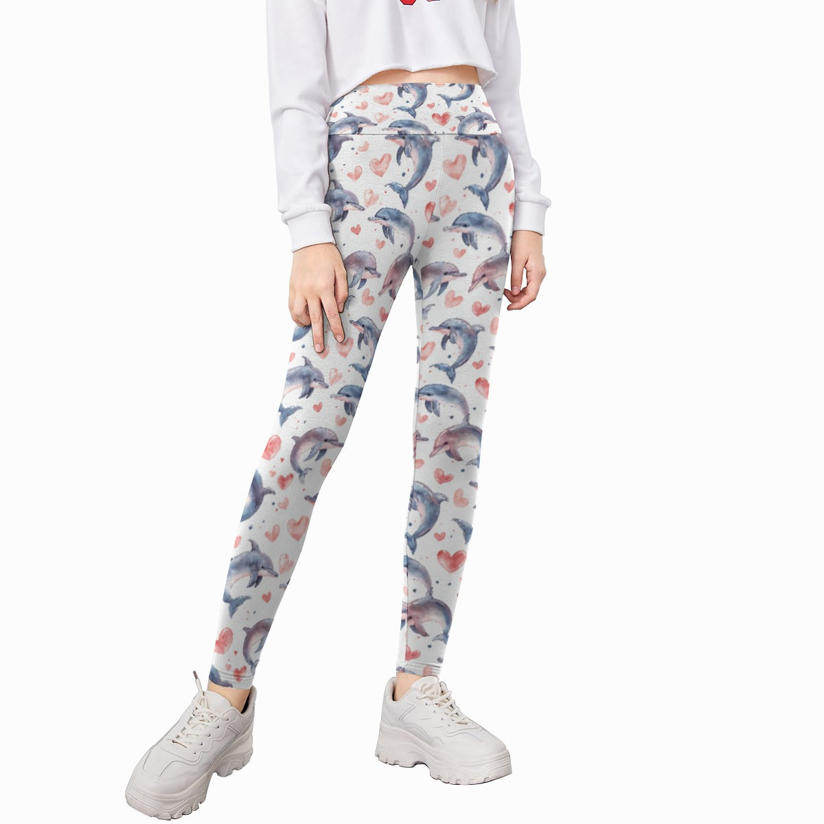 Dolphin & Hearts, Kid’s Leggings