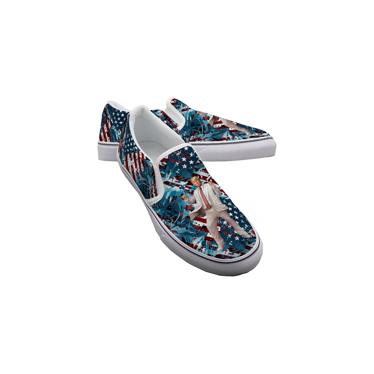 Donald Trump Dancing Kids Slip On Canvas Sneakers, Slip On Shoes, No Touch Shoes