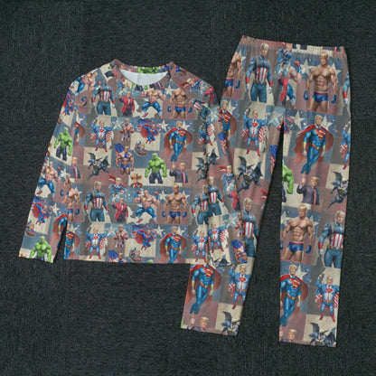 10 Donald Trump Designs, Men’s Raglan Sleeve Pajamas with Wide Ankles