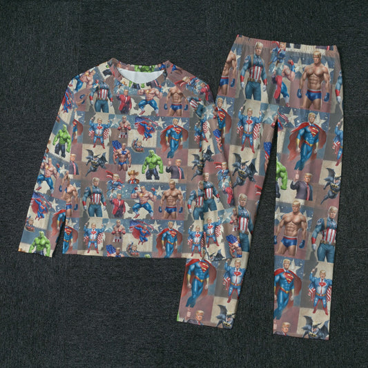 10 Donald Trump Designs, Men’s Raglan Sleeve Pajamas with Wide Ankles