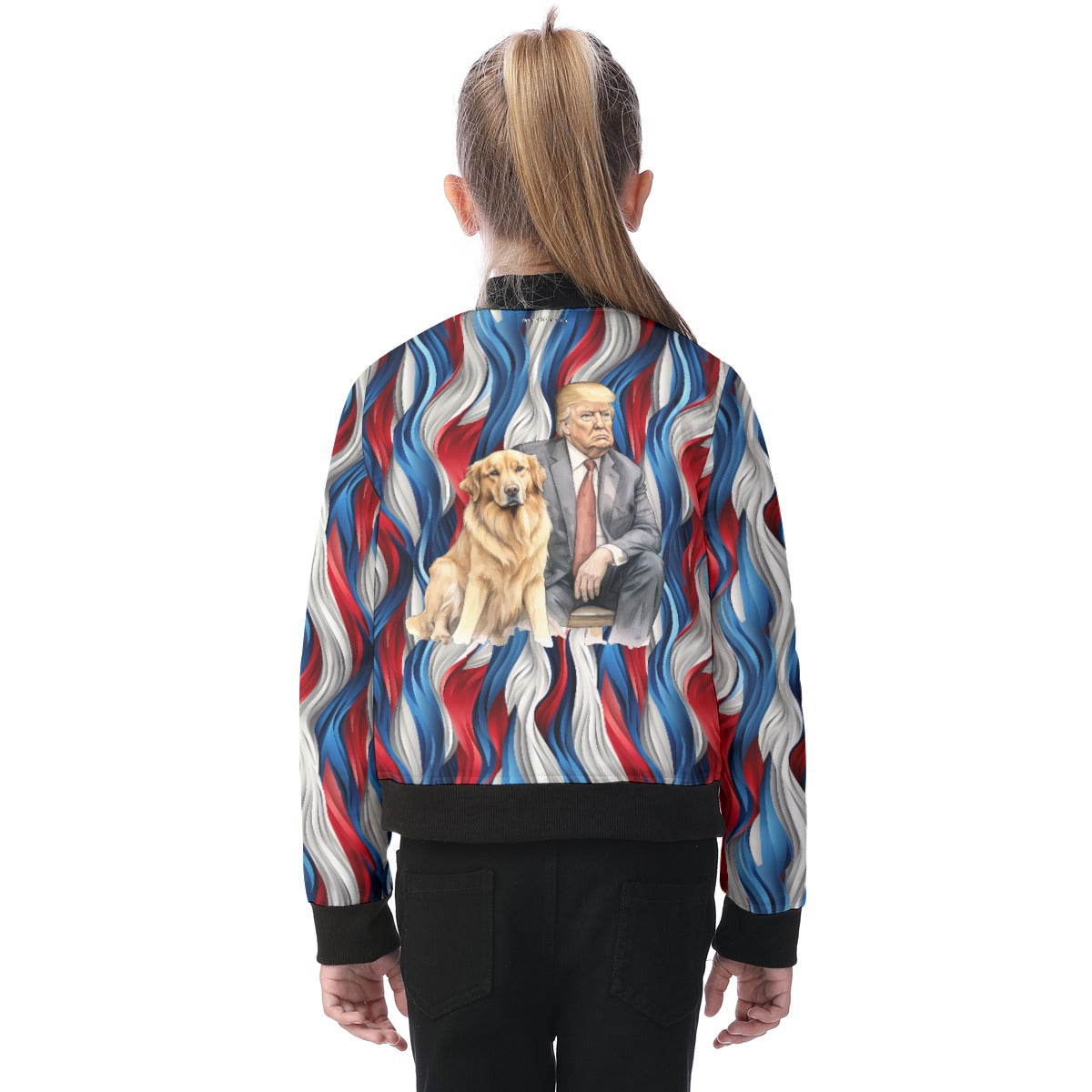Donald Trump with Dog, Kid’s Bomber Jacket