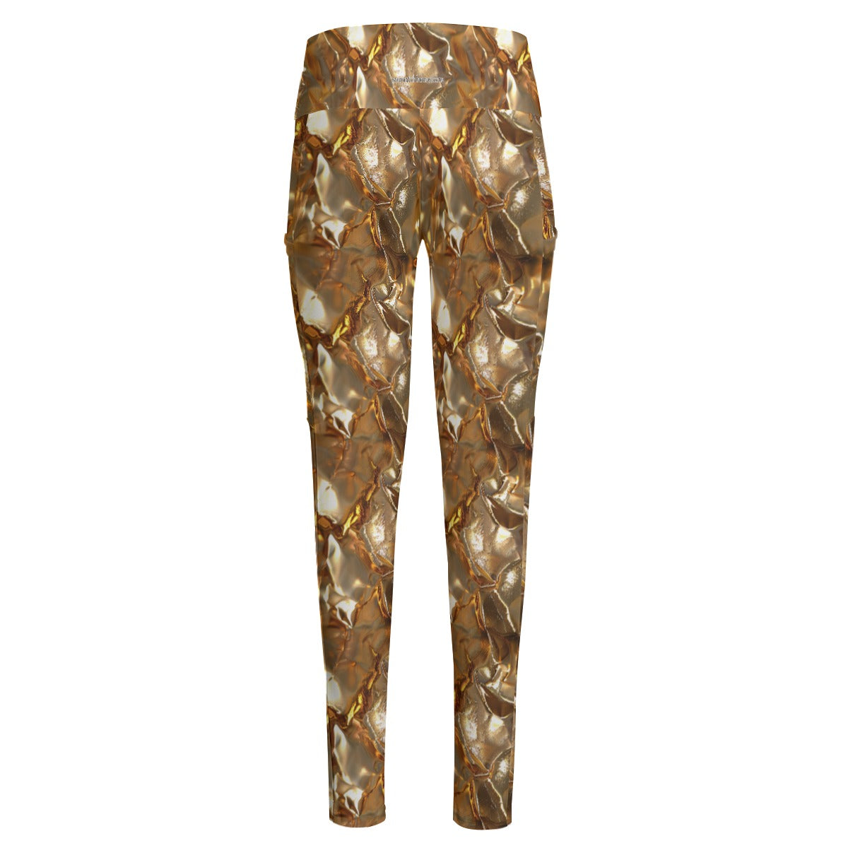 Gold Design Women’s High Waist Leggings w/ Pocket
