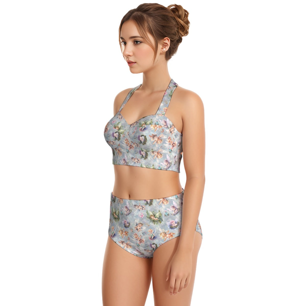 6 Fairy Designs, Women’s Bikini Halter Swimsuit, Two Piece Set