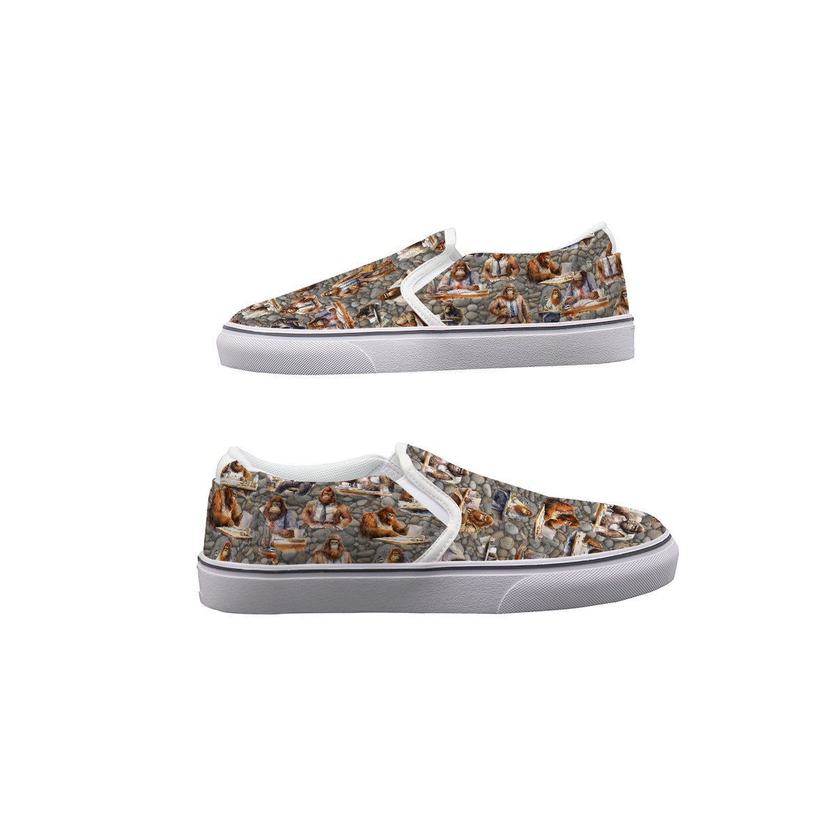 10 Bigfoot / Sasquatch Designs, Men's Slip On Sneakers