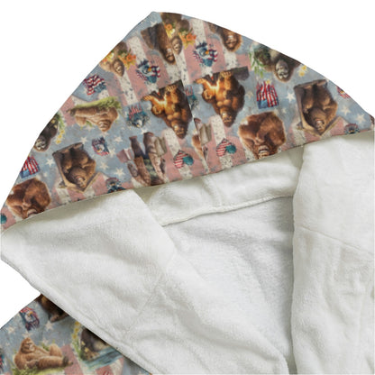 20 Sasquatch / Bigfoot Designs,  Flannel Hooded bathrobe